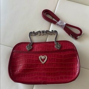 Brighton Hand Bag in Lipstick Crocodile